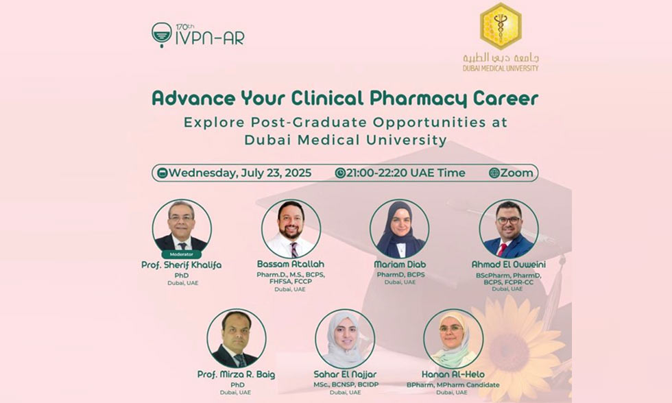 Dubai Medical University College of Pharmacy co-organizes and delivers a Global Webinar in Collaboration with IVPN-Network