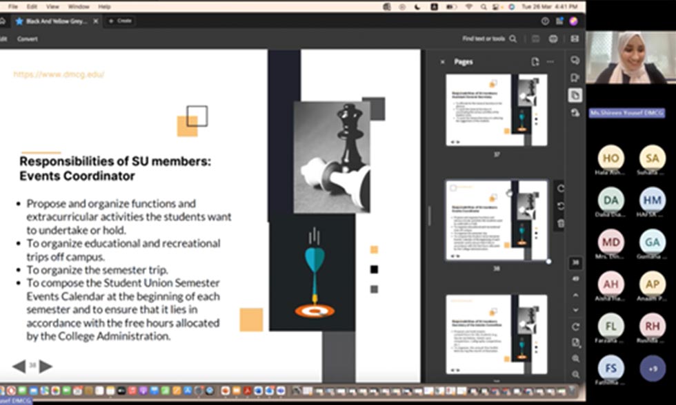 DMU Conducts Online Leadership Training & Awareness Session for Student Representatives