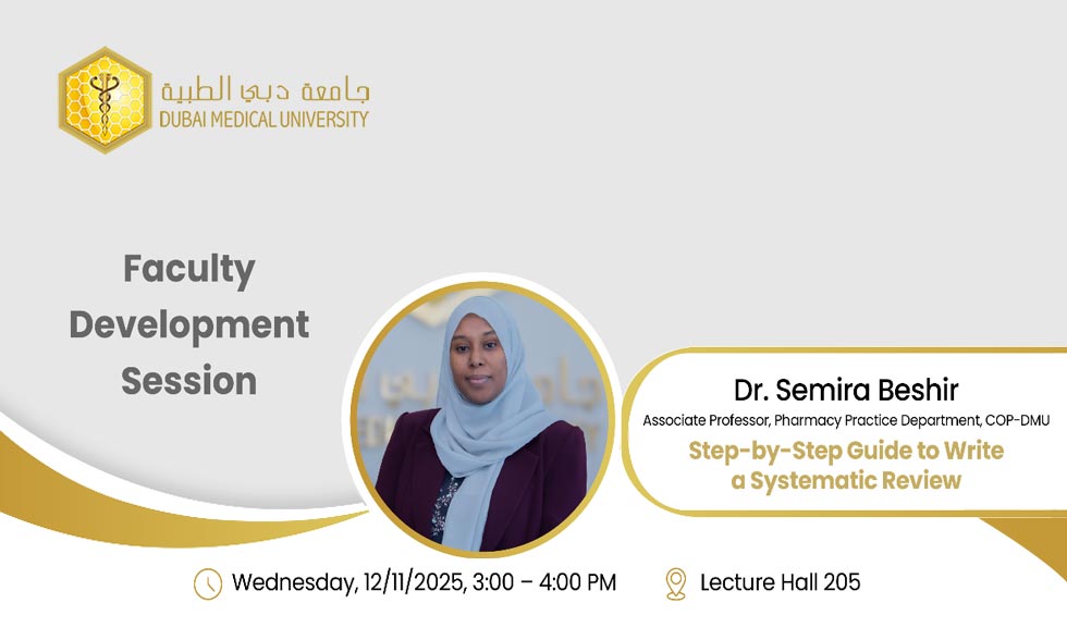 Dubai Medical University Conducts Training Session on Step-by-Step Systematic Review Writing