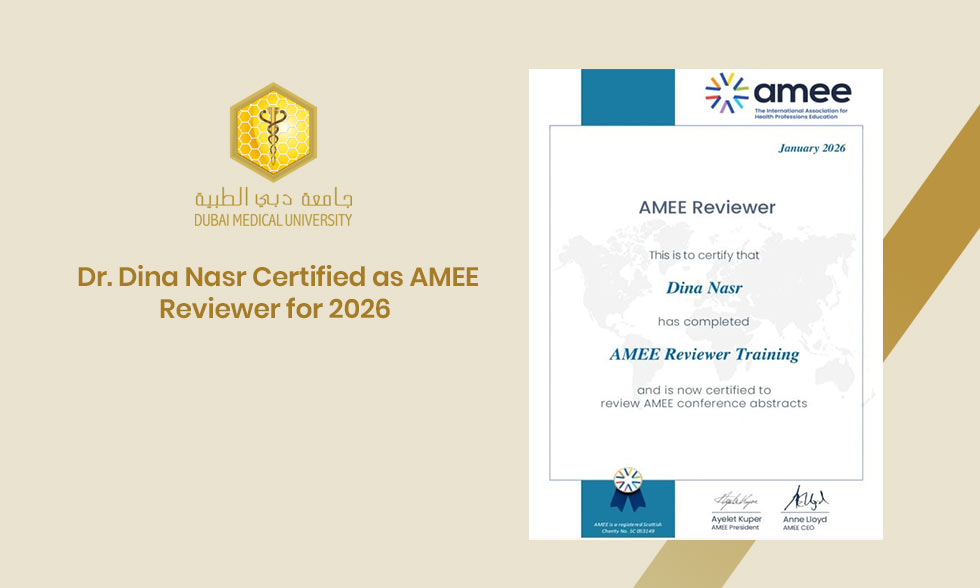 Dr. Dina Nasr Certified as AMEE Reviewer for 2026