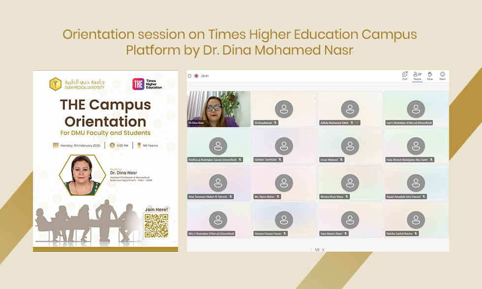 Orientation session on Times Higher Education Campus by Dr. Dina Mohamed Nasr