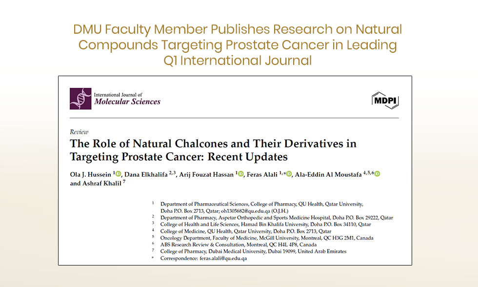 DMU Faculty Member Publishes Research on Natural Compounds Targeting Prostate Cancer in Leading Q1 International Journal